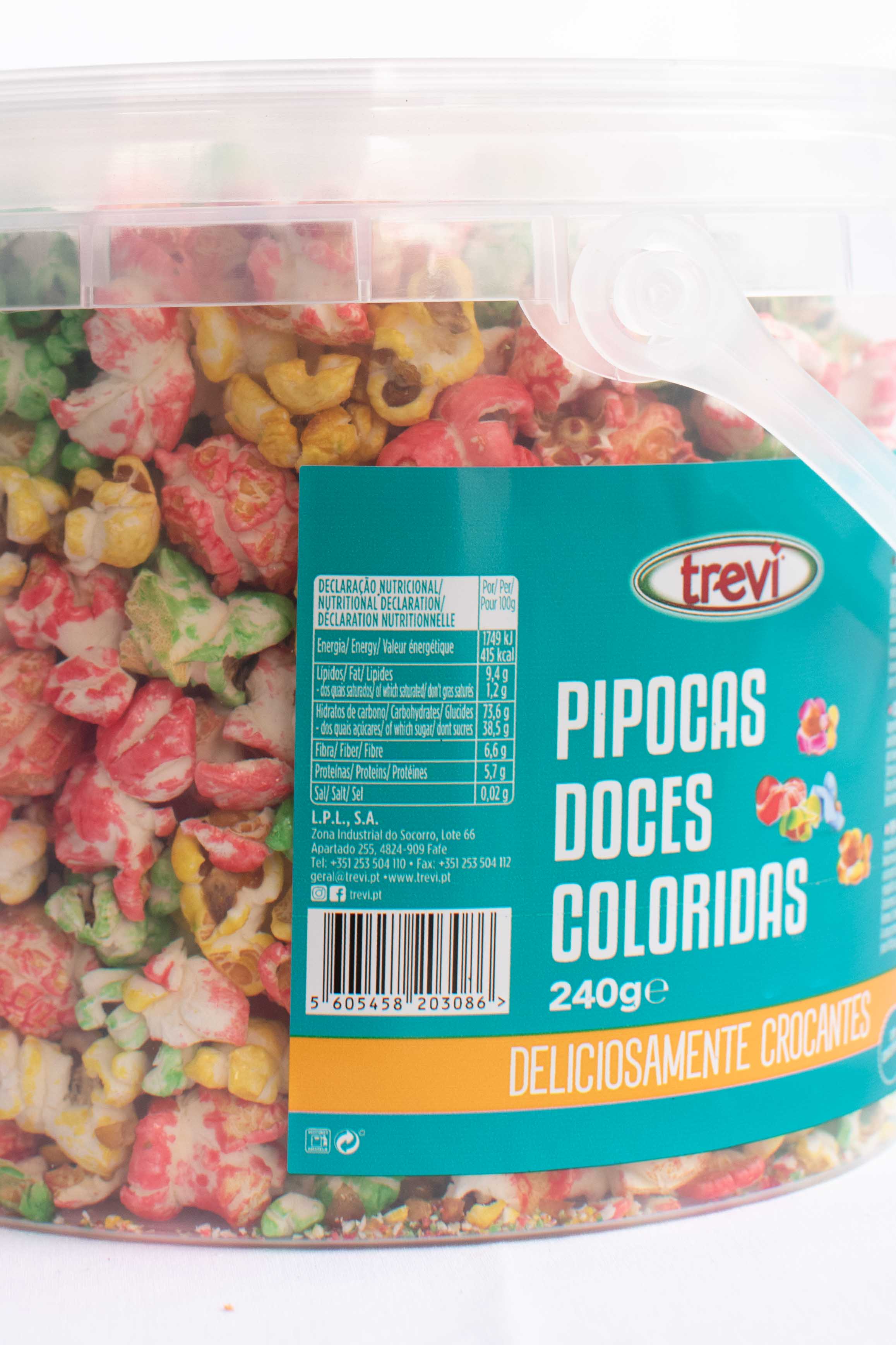 Popcorn sucrées en couleur seau 240g Trevi – Image 3