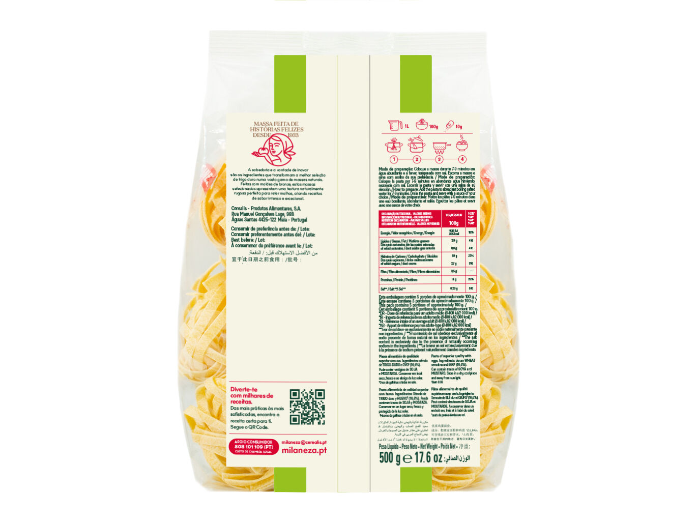 Pâte Tagliatelle All’uovo "Ninhos de ovo" Milaneza 500g – Image 2
