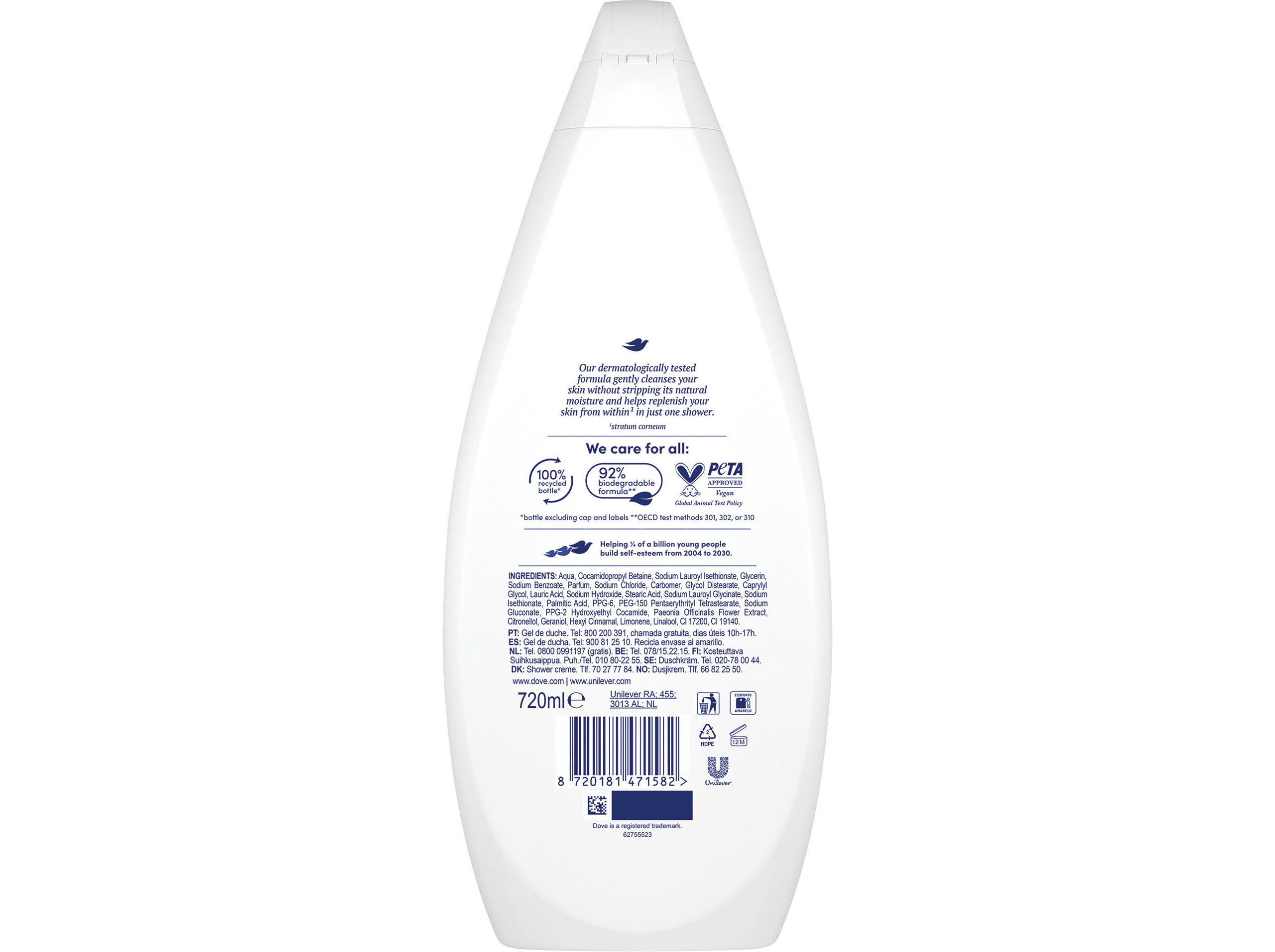 Gel de douche Dove Petal Soft 720ml – Image 2