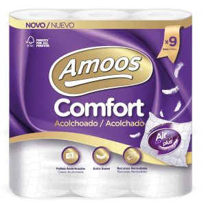 Papier toilette feuille triple  AMOOS  9 rouleaux
